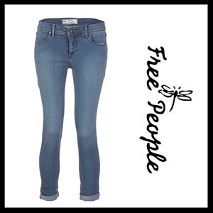 NWOT Free People Rolled Crop Skinny Jeans